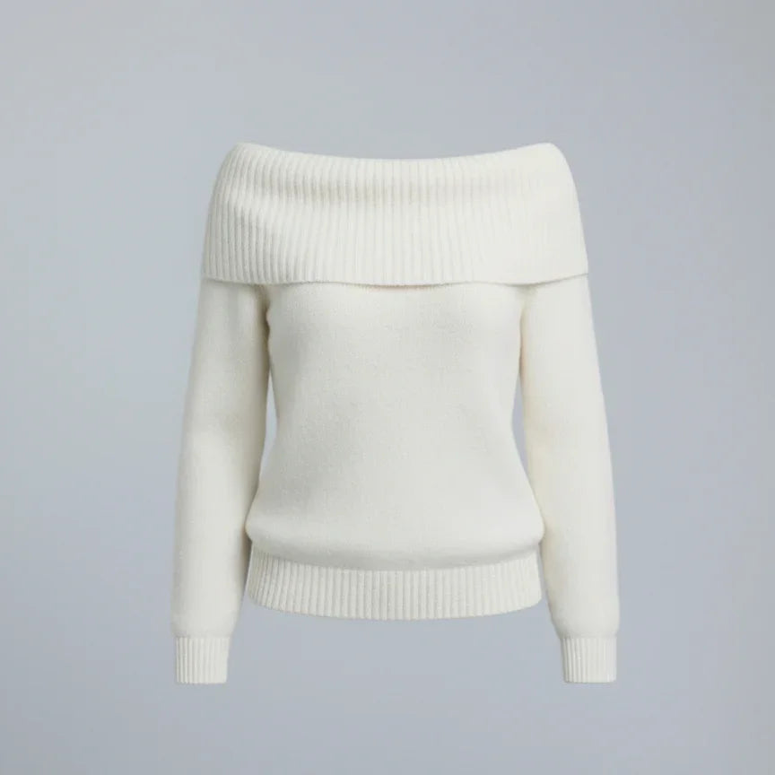 Elegant Off-Shoulder Knit Jumper