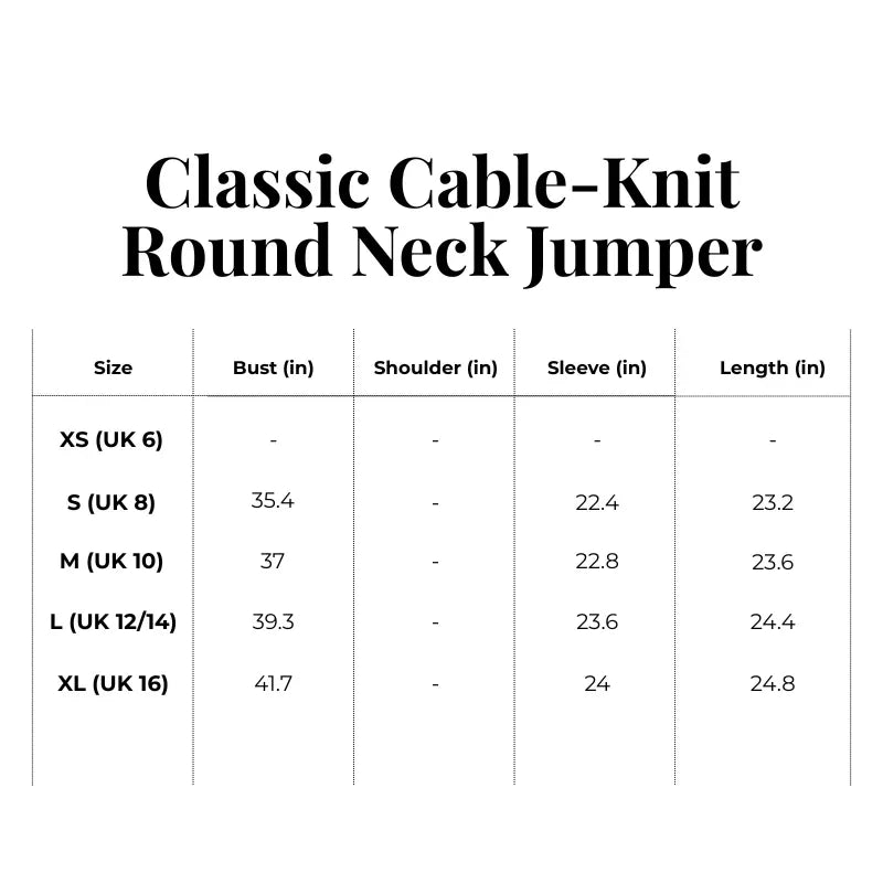 Classic Cable-Knit Round Neck Jumper