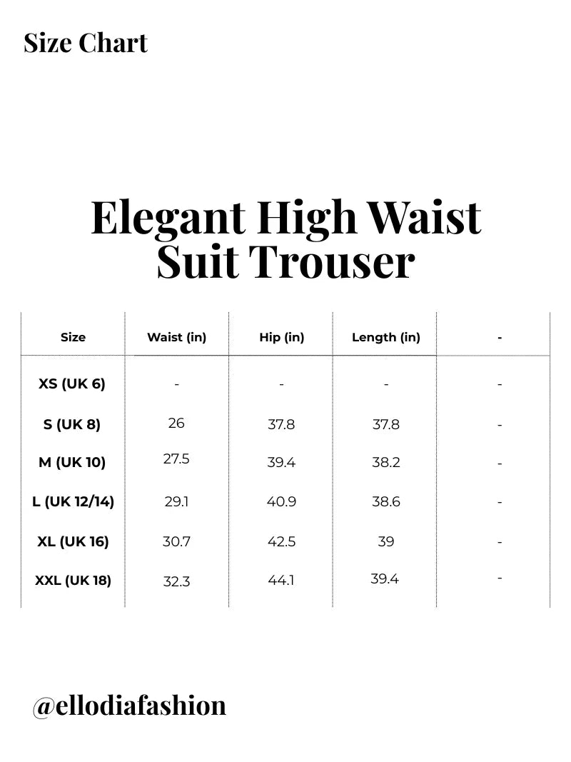 Elegant High Waist Suit Trouser