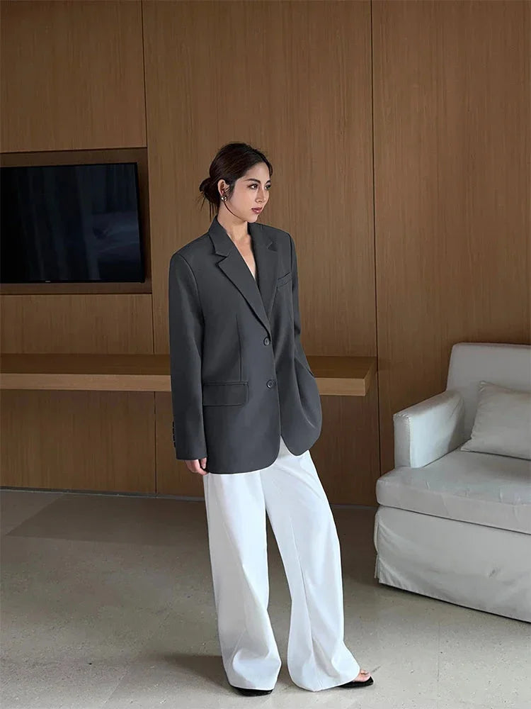 Tailored High-Waisted Suit Trousers