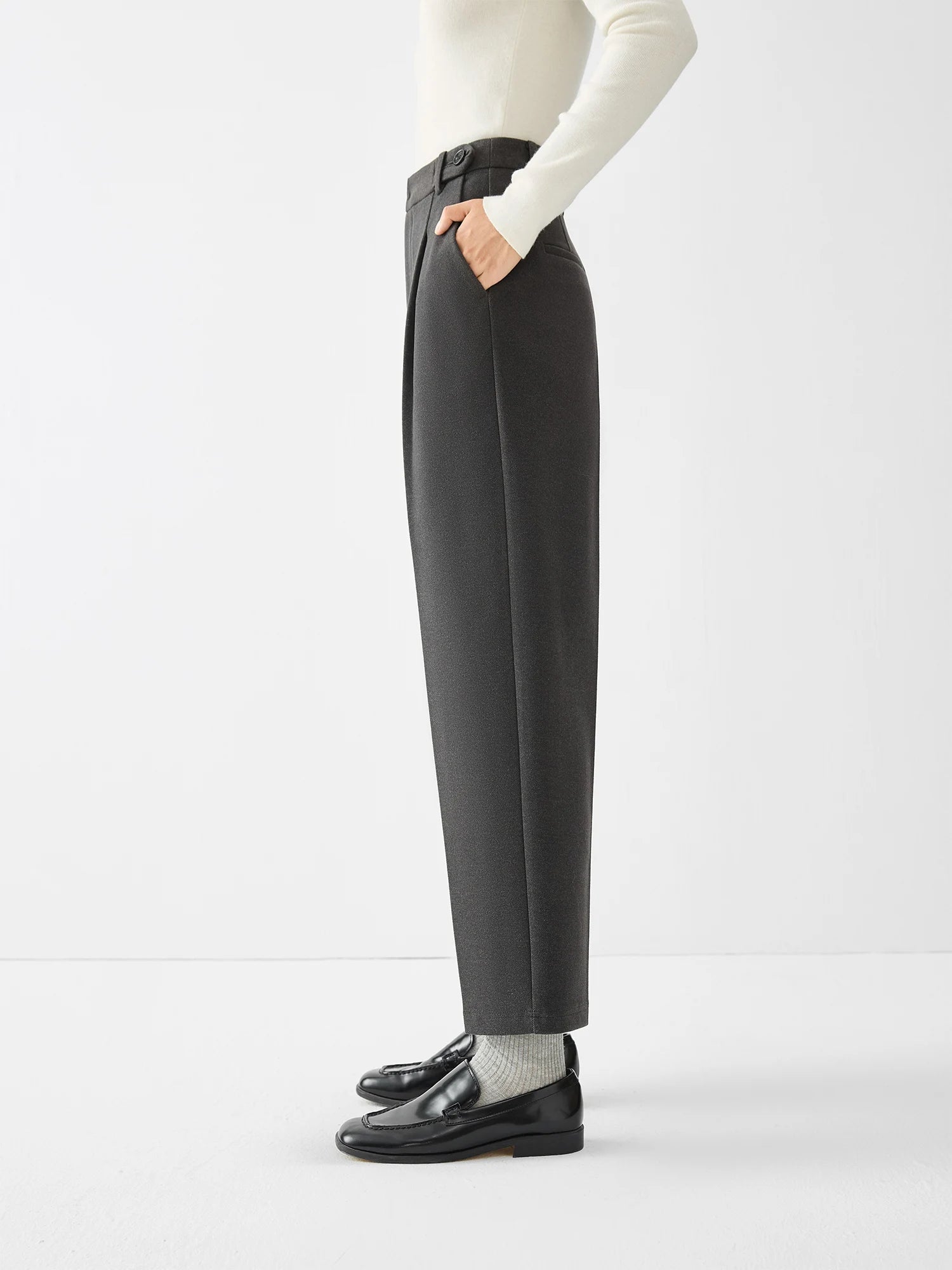Refined High-Waist Tailored Trousers
