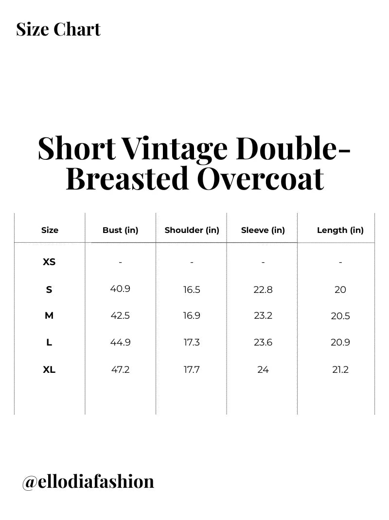 Short Vintage Double-Breasted Overcoat