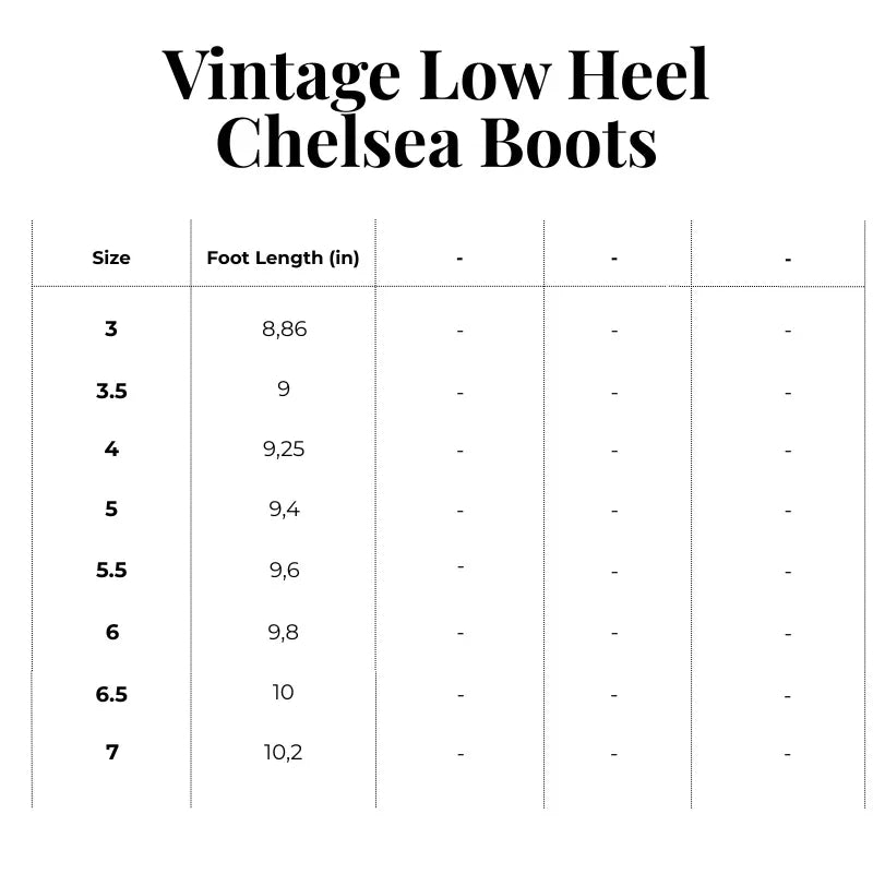 Vintage Low Heel Chelsea Boots