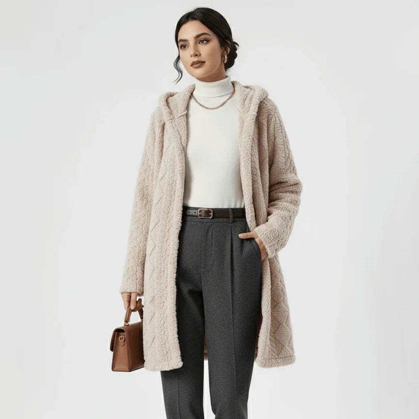 Casual Plush Hooded Cardigan