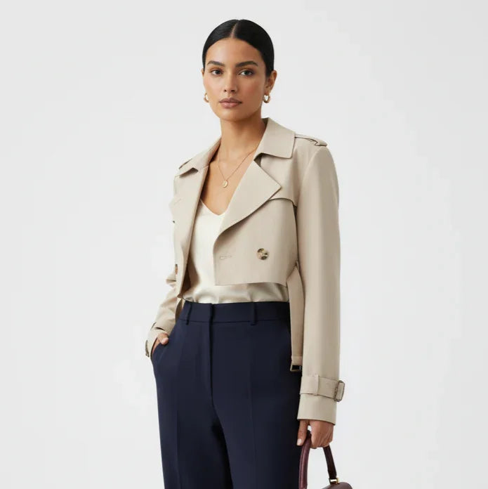 Elegant Cropped Trench Coat