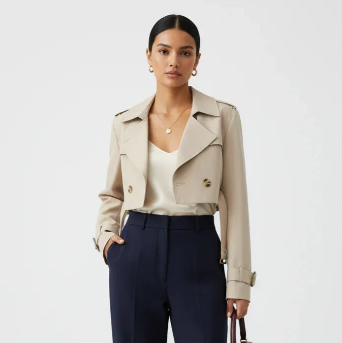 Elegant Cropped Trench Coat