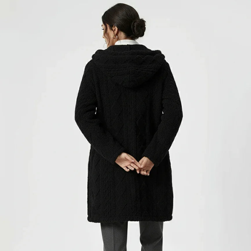 Casual Plush Hooded Cardigan