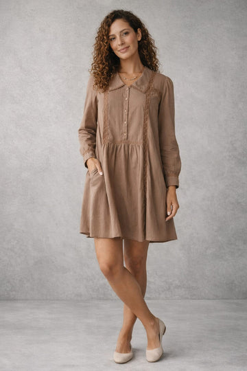 Lark Lace-Trim Peter Pan Collar Mini Dress